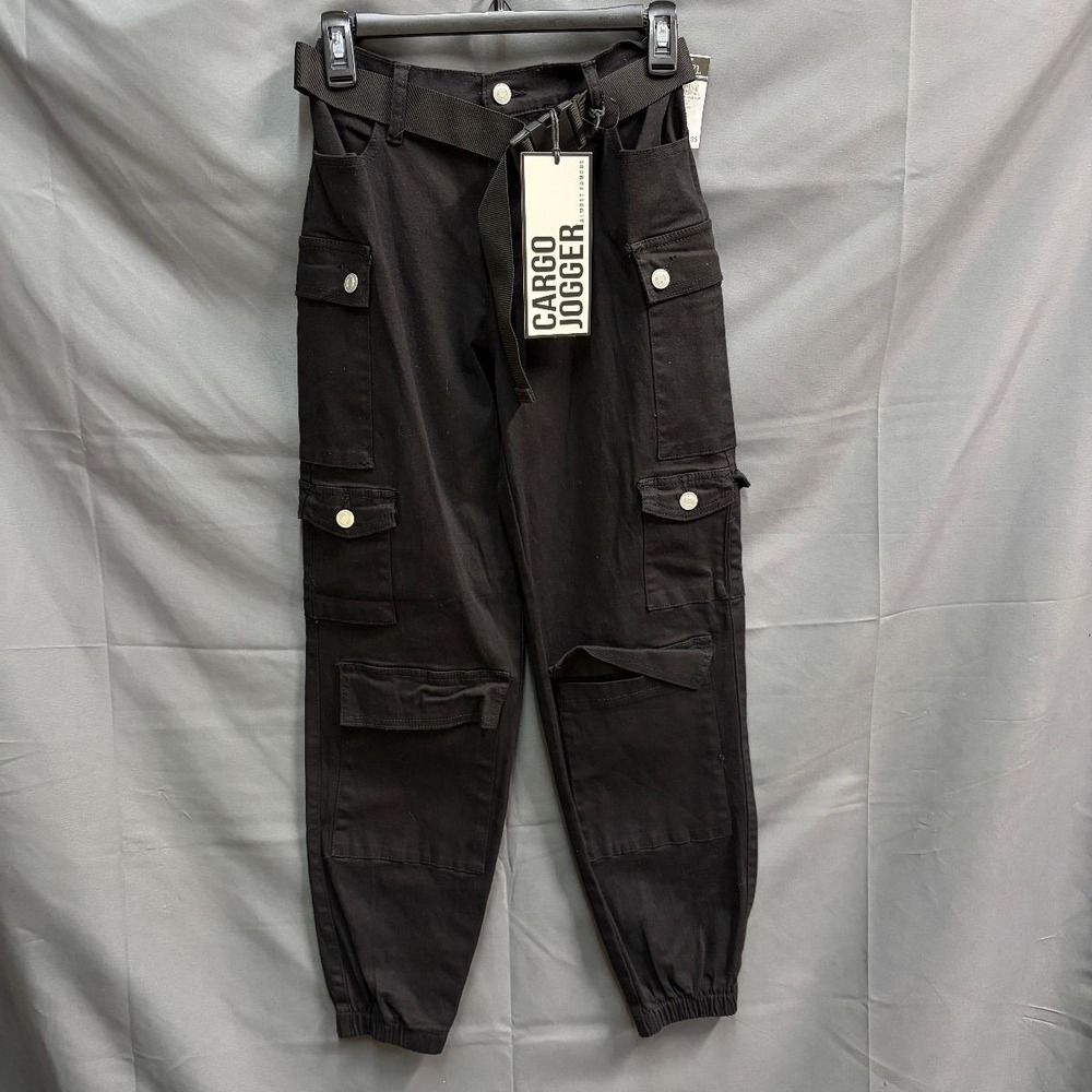Almost Famous Rue21 Cargo Jogger Pants Womens XS Black Casual NWT